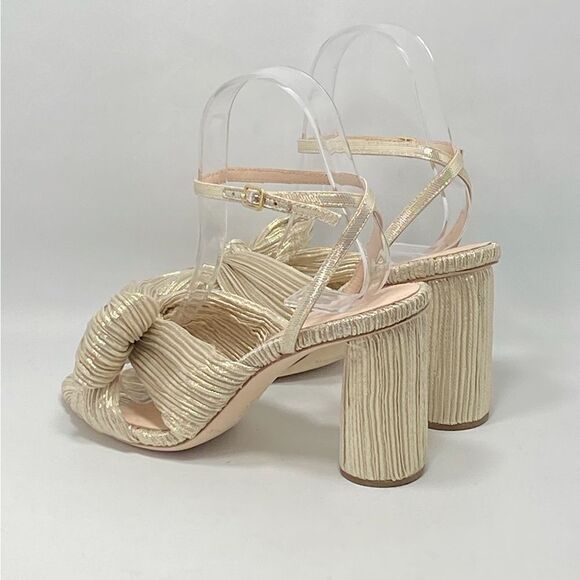 Loeffler Randall Camellia Knotted Lamé Sandals size 6.5 - Picture 9 of 12